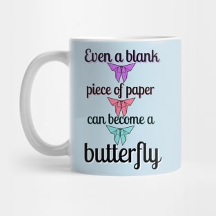 motivational inspiration origami butterflies Mug